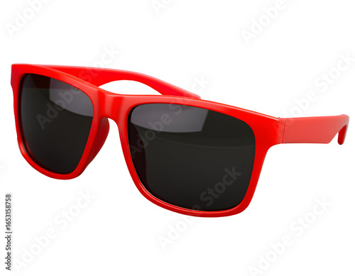 Red Sunglasses with Black Lenses