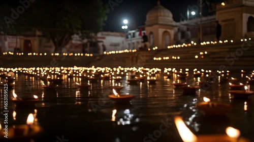 Varanasi Ganga Aarti: Floating Diyas Illuminate the Ghats at Night in a Spiritual Celebration
