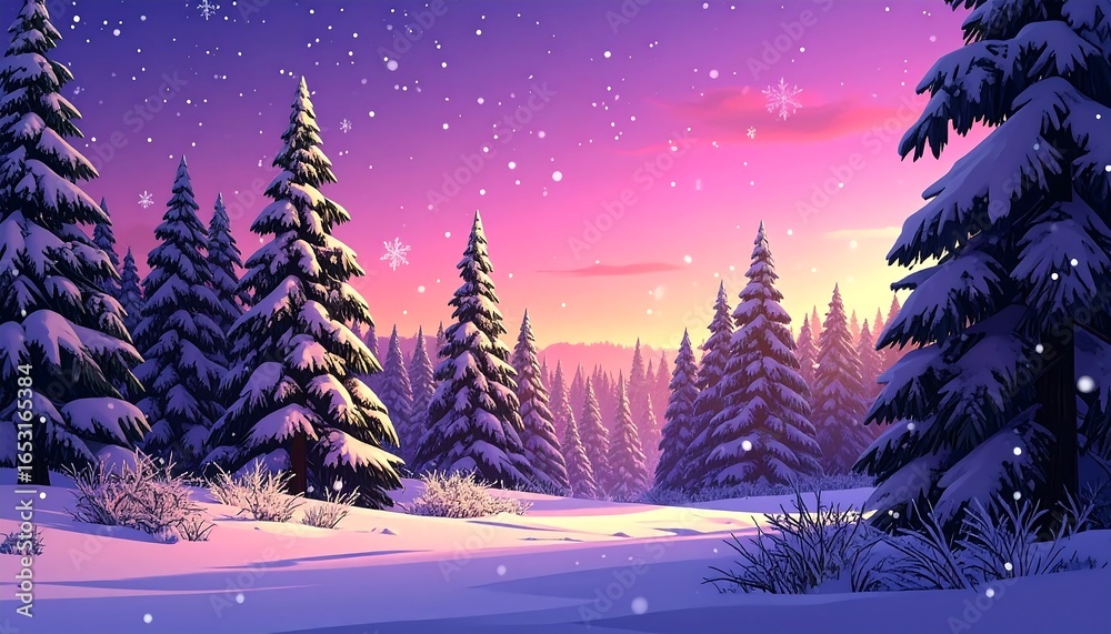 Naklejka premium Winter wonderland scene (1)