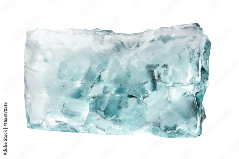 Obraz premium ice cube frame rectangular shape isolated on white or transparent png