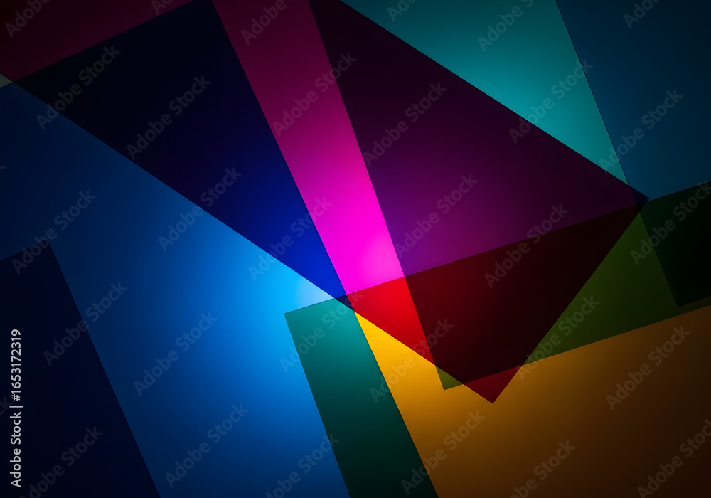 Fototapeta premium Vibrant Abstract Geometric Background with Overlapping Translucent Colors