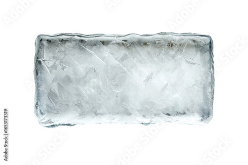 ice cube frame rectangular shape isolated on white or transparent png