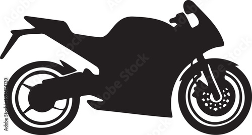 Speed Silhouette: A sleek silhouette of a powerful motorbike against a neutral backdrop, evoking themes of speed, design, and mechanical prowess.