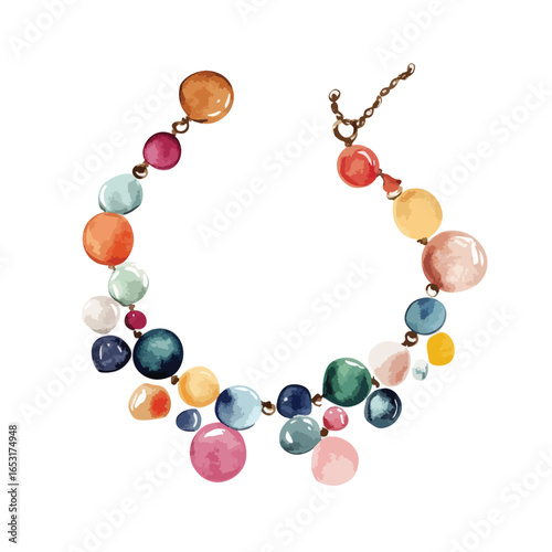 Vibrant Circular Necklace with Colorful Round Beads