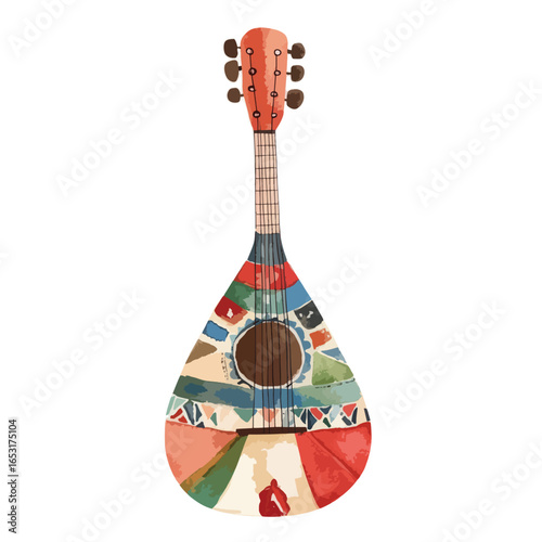 Vibrant Colorful Decorative HandPainted Musical Instrument