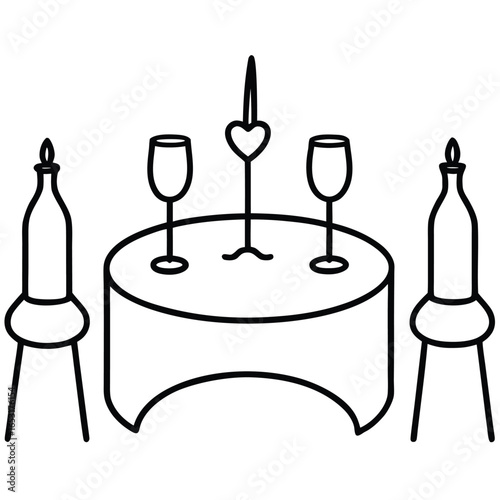 romantic dinner setup