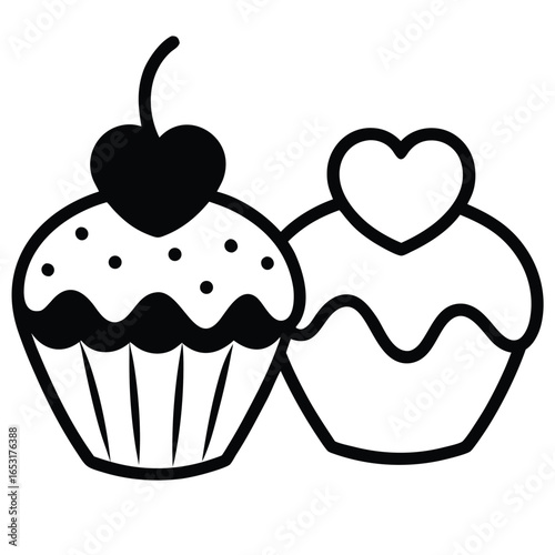 sweet desserts with heart toppings