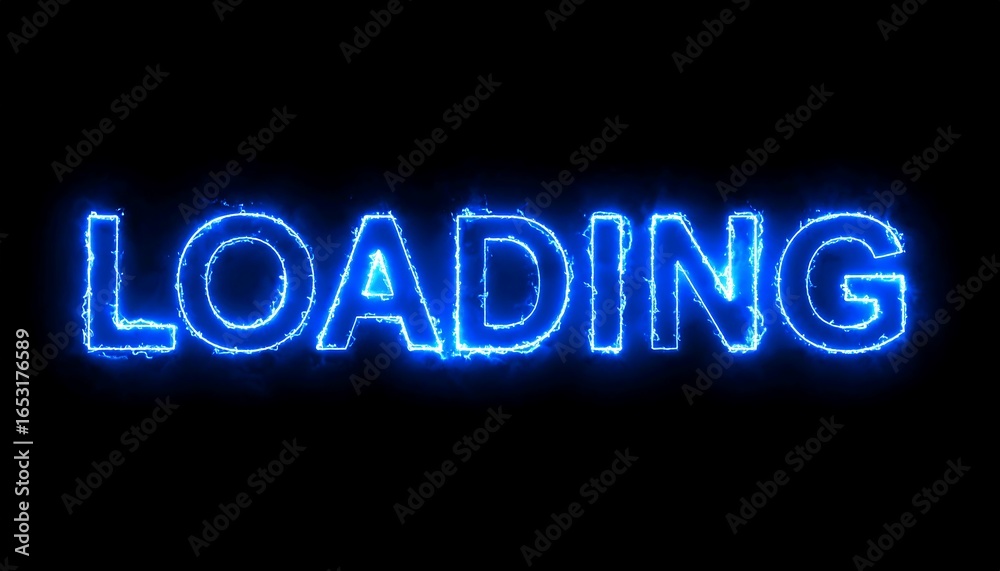 Obraz premium Electric blue loading text