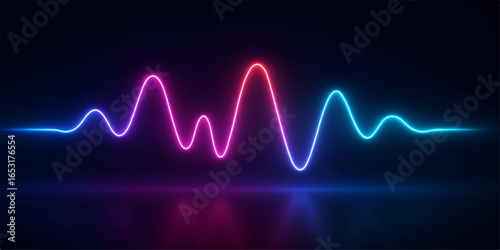 A vibrant, pulsing line on a medical monitor illustrates a heartbeat's rhythmic wave, similar to an EKG or cardiogram