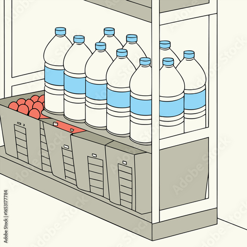 Variety of bottles and containers vector