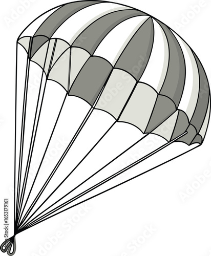 Dynamic parachute prepares for thrilling descent, symbolizing adventure and extreme sports excitement