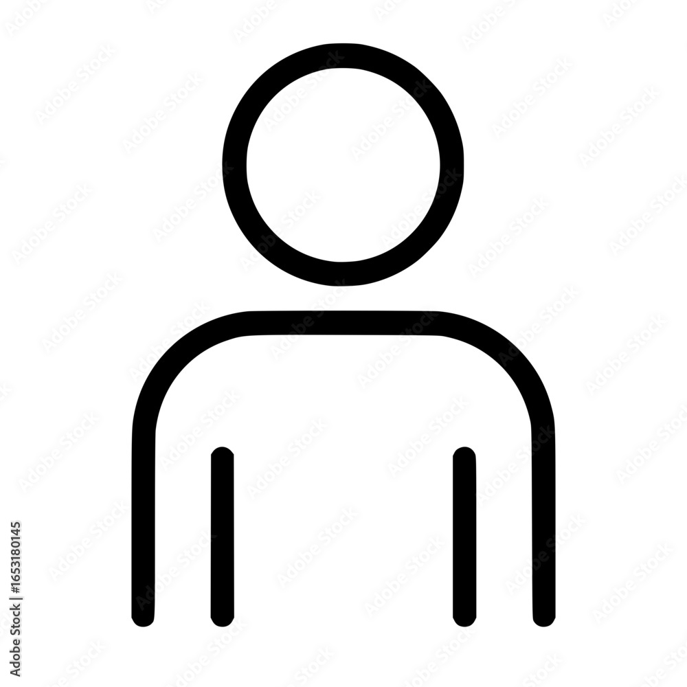 Simple black outline user profile icon isolated
Simple black outline user profile icon isolated