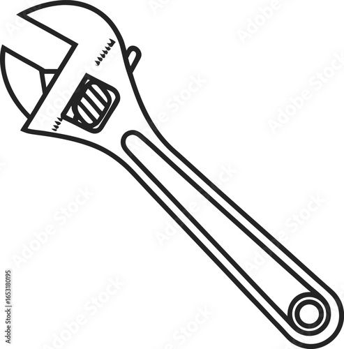 Adjustable wrench tool for DIY projects, repairs, and construction work, versatile and essential equipment.