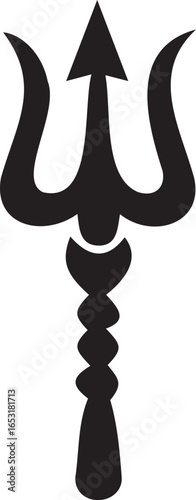 Mystical Trident: A silhouetted image of a formidable trident against a simple background, evoking a sense of power and ancient symbolism. 
