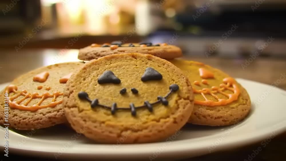 Halloween cookies on plate