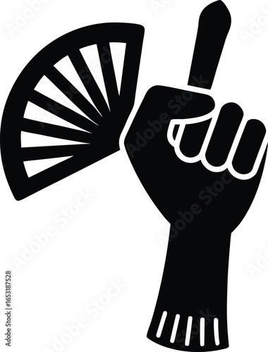fan merchandise scarf foam finger silhouette vector art illustration