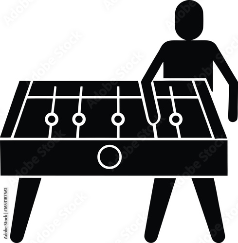 foosball silhouette vector art illustration