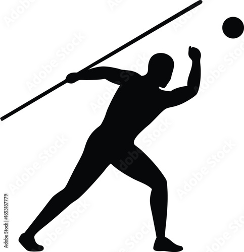 hammer throw silhouette vector art illustration