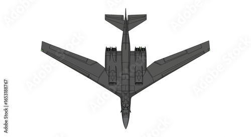 b bomber illustration a sleek strategic aircraft with swept wings soaring high above representing military strength and technological advancement for defense industry visuals