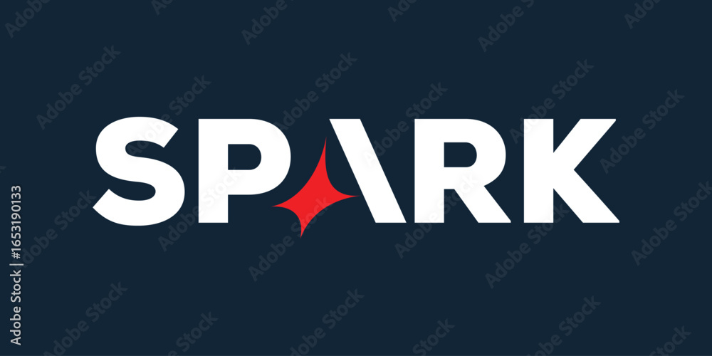 Obraz premium wordmark spark logotype design, typography text spark graphic vector template