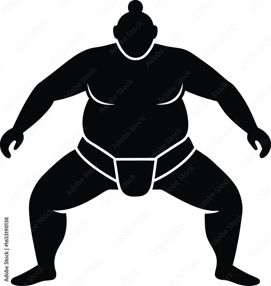 Fototapeta premium sumo silhouette vector art illustration