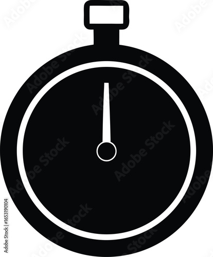 stopwatch silhouette vector art illustration