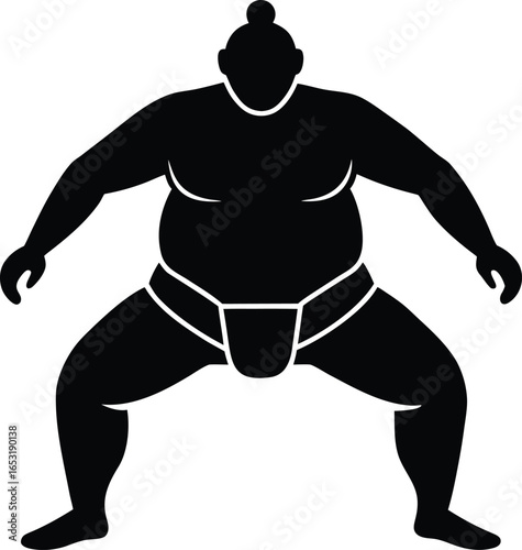 sumo silhouette vector art illustration