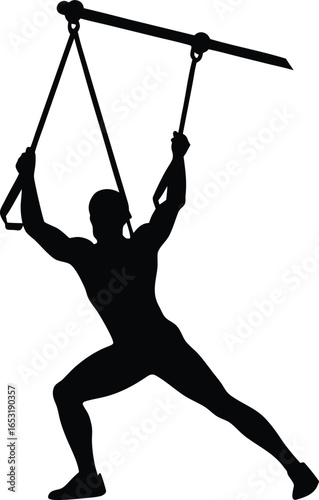 trx suspension training silhouette vector art illustration