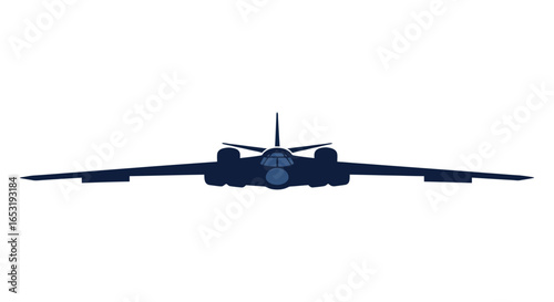 strategic bomber flying a high-altitude military aircraft used for long-range surveillance missions showcasing its unique design and advanced technology for national security purposes