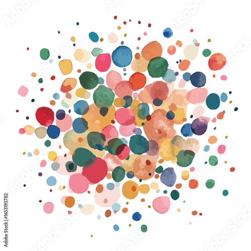Vibrant Watercolor Circles Burst A Colorful Abstract Design