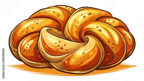 Soft brioche pulled apart, revealing its buttery crumb and stretchy texture