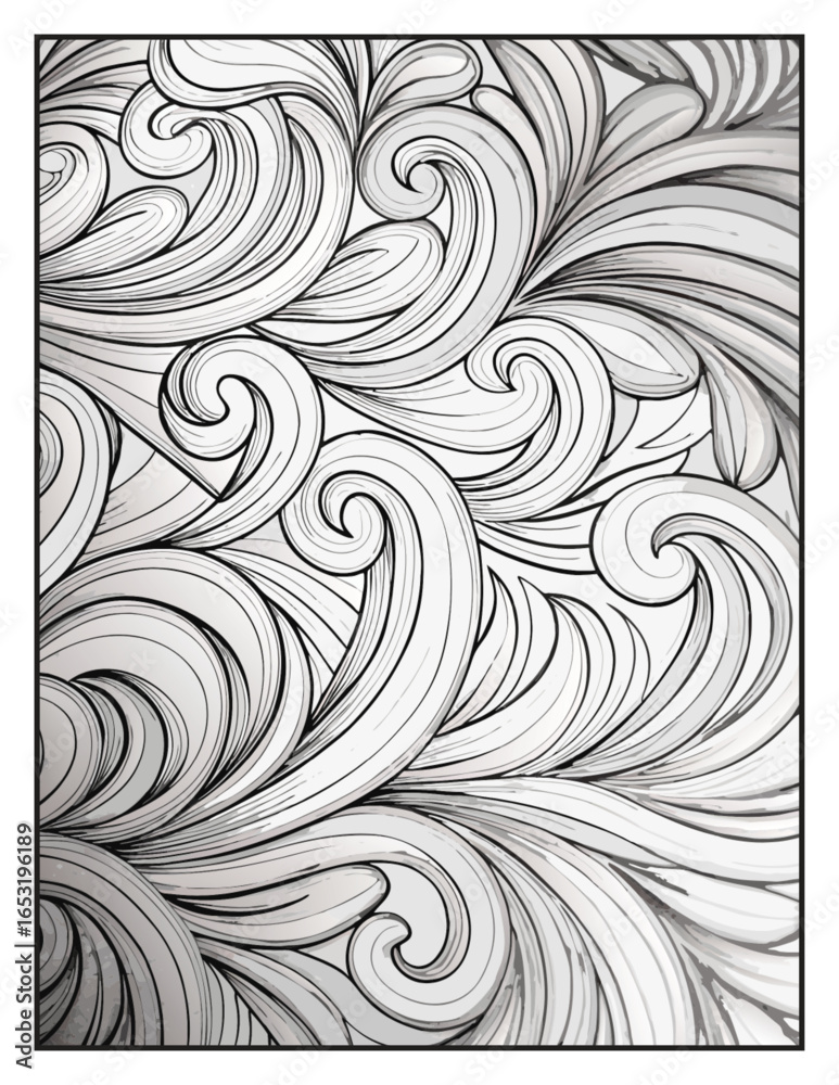 Fototapeta premium Relaxing Patterns Coloring Pages | Easy Mandala, Floral, Geometric & Abstract Designs for Stress Relief
