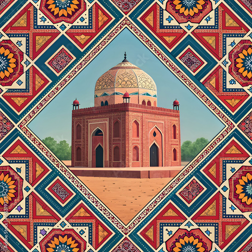 pakistani ajrak digitally transformed into geomet