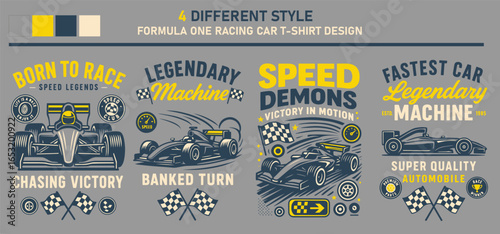 Formula One Racing Car Speed Sports T-Shirt Design