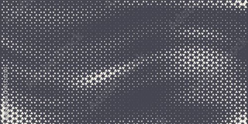 Triangular Halftone Texture Retrowave Vector Geometric Technology Abstract Background. Half Tone Triangles Retro Colored Pattern. eps10