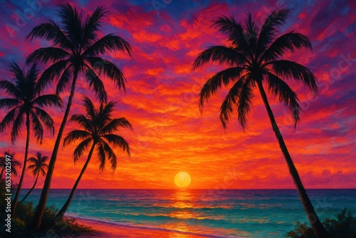 A Tropical Oasis at Dusk