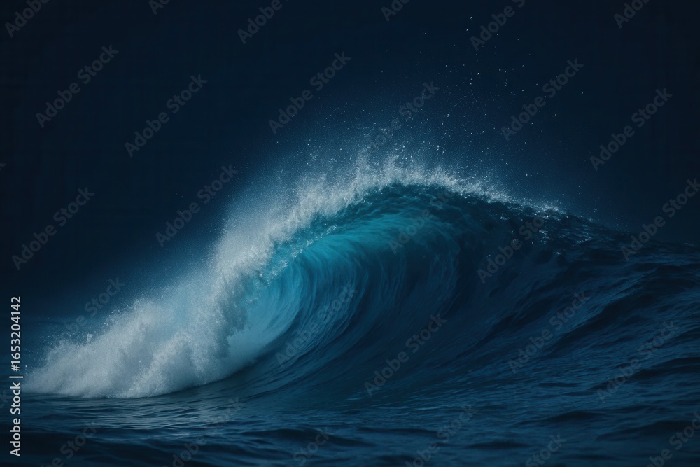 Fototapeta premium A Serene Nocturnal Wave