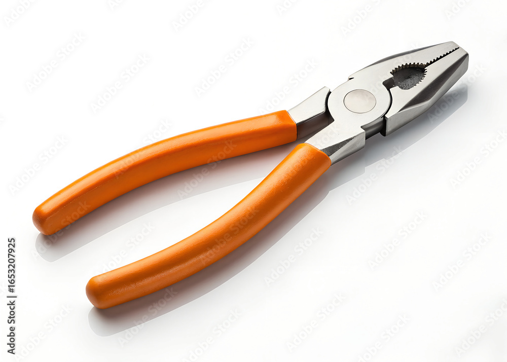 Fototapeta premium Orange Handle Steel Plier Hand Tool