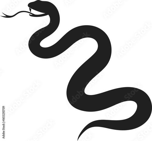 Wallpaper Mural black snake silhouette vector illustration Torontodigital.ca