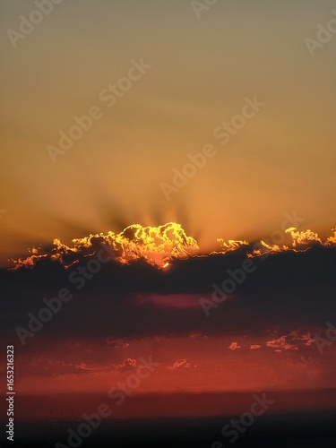 Sunrise through smoke