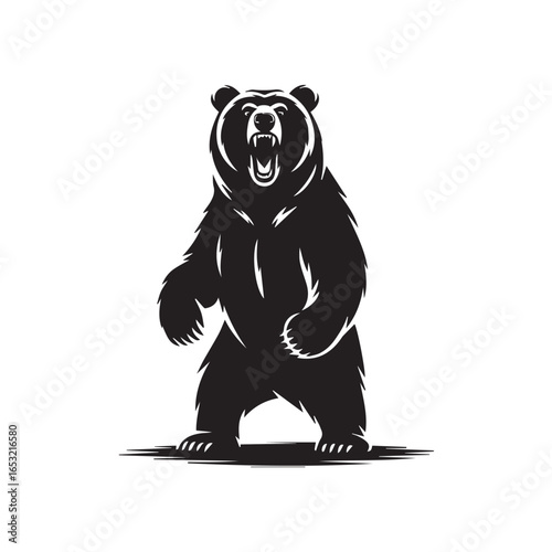 vintage style black and white bear illustration suitable for conservation campaigns logos packaging and print media