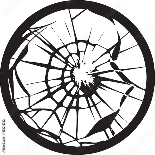 Silhouette of a Person Reflected in a Broken Mirror – Conceptual Abstract Reflection Art