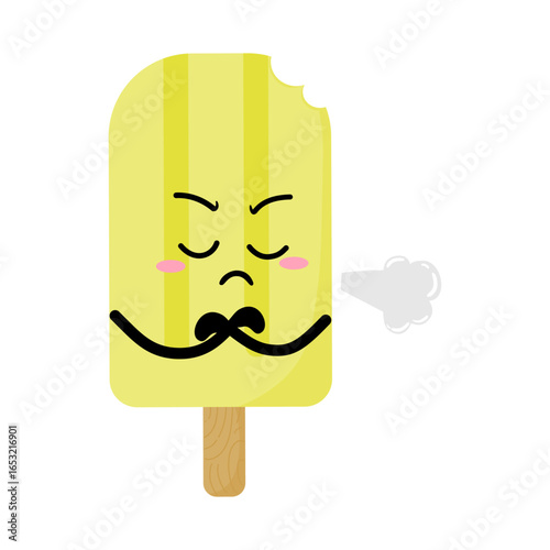Cute Hand Drawn Annoyed Grumpy Popsicle