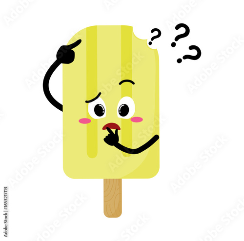 Cute Hand Drawn Popsicle Questioning and Thinking