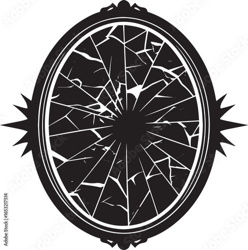 Silhouette of a Person Reflected in a Broken Mirror – Conceptual Abstract Reflection Art