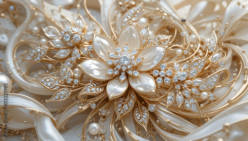 Elegant Floral Jewelry with Diamonds.