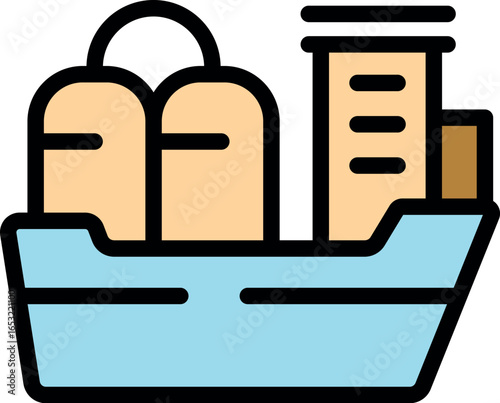 Lng carrier transporting gas, maritime logistics and energy industry concept