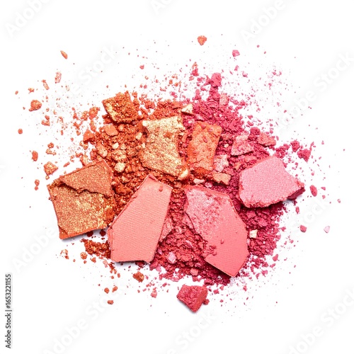 Crushed eyeshadows in pink and orange (1)