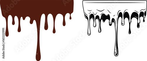 Chocolate drip vector illustration for dessert designs