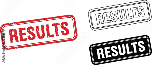 Results stamp vector graphics for business and education